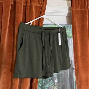 Cozy Earth Stretch Knit Green Shorts